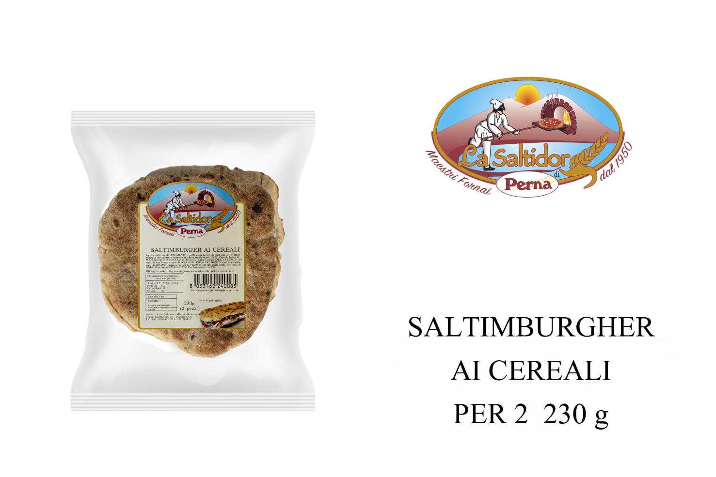 Saltimburger ai cereali x2 250 gr.